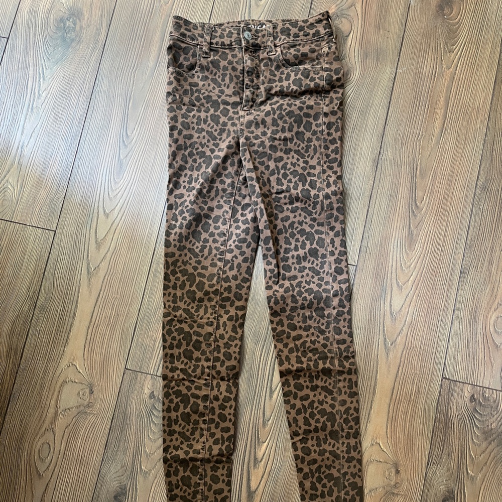 American Eagle Cheetah Skinny Jeans